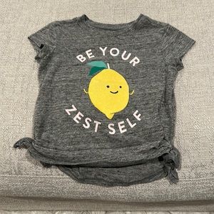 Novelty T-Shirt “Be Your Zest Self” - 12-18 Months